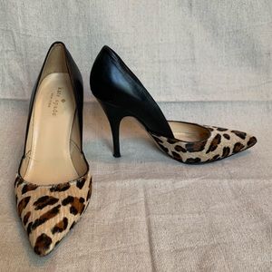 Leopard calf hair/smooth calf leather Kate Spade heels!